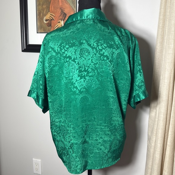 Vintage Victoria's Secret Satin Green Top - Picture 7 of 9